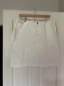 Vtg Lauren Ralph Lauren Women Size 18W White Cotton Lace Up Back Waist Skirt - Picture 1 of 3