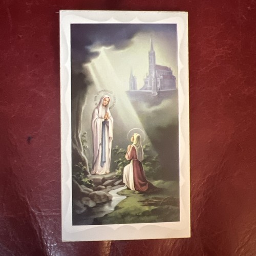 Vintage Catholic Holy Card - Our Lady Of Lourdes And Saint Bernadette ...