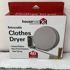 Household Essentials Retractable Clothes Dryer Line 40 FT Indoor Outdoor - NEW - Picture 1 of 9