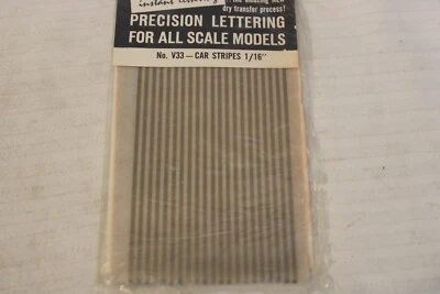 HO Scale Letraset, 1/16" Car Stripes, Gold, Dry Transfer Decals #V33 - Image 1 of 3