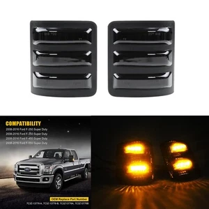 2x Black Lens Side Mirror Amber LED Signal Lights For Ford F250 F350 Super Duty - Foto 1 di 24