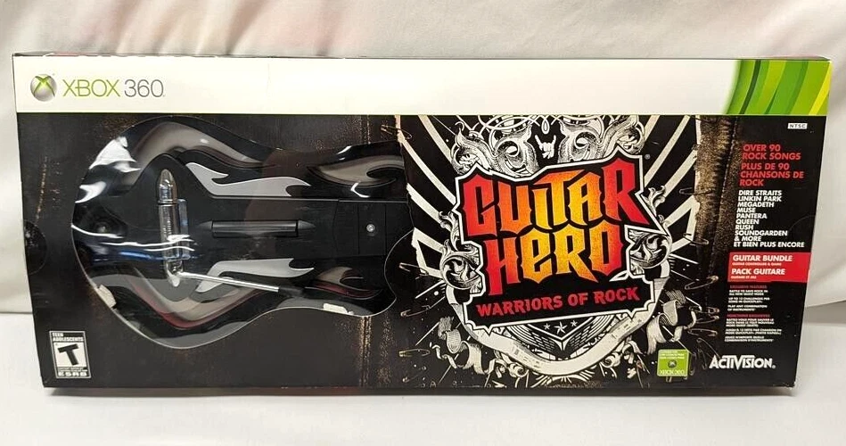 XBox 360 Guitar Hero WARRIORS OF ROCK Kit de Guitarra Paquete Set con Juego de Disco USADO Foto 1 de 4
