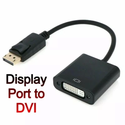 Display Port DP Male to DVI Female Adapter Cable Converter 4K HD TV PC Laptop - Image 1 of 2