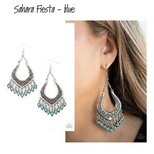 Paparazzi SAHARA FIESTA blue earrings