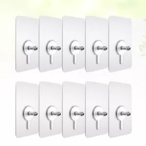 10 Pcs No Trace Screw Sticker Non-mark Hook Grocery Storage Office - Picture 1 of 11