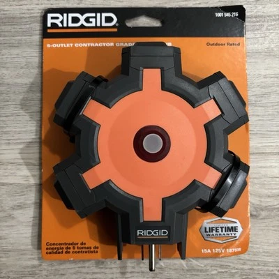 Ridgid 5-Outlet Extension Cord Power Hub Heavy Duty Indoor/ Outdoor - Image 1 of 3