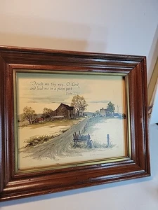 Religious  Framed Plaque Psalm 27:11 Teach Me Thy Way, O Lord And Lead Me.... - Picture 1 of 8