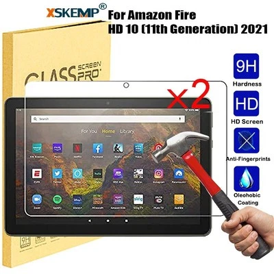 2Pcs For Amazon Fire HD 10  Plus 2021 11th Tempered Glass Screen Protector Cover - Image 1 of 4