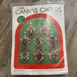 Canvas Capers Yuletide Ornaments Kit VTG Leisure Arts Christmas Bird Squirrel - Picture 1 of 8