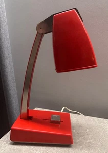 Lámpara de mesa roja de escritorio vintage URSS minimalismo mediados de siglo decoración de la era espacial - Imagen 1 de 10