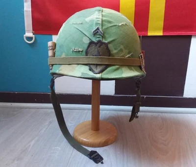 casque us m1 vietnam infanterie complet original us army  - Photo 1/4