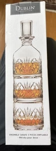 Godinger Stackable Whiskey Decanter and Whisky Glasses Dublin 3 pc set Liquor... - Picture 1 of 3