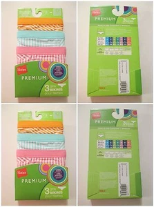 LOT 2 NWT Girls HANES PREMIUM Size 12 Striped Bikinis Underwear Panties~3 Pairs - Picture 1 of 9