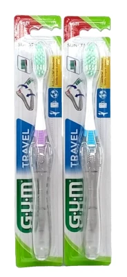 2x GUM Reisezahnbürste TRAVEL Zahnbürste - klappbar - Antibakteriell soft