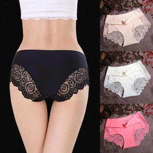 Sexy Women Cotton Low waist Ladies Satin Bamboo Fiber Seamless Panties Underwear - Picture 1 of 19