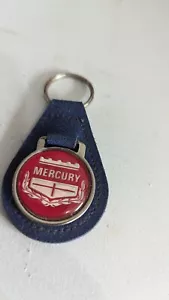 vintage mercury vehicle key ring keychain blue leather - Picture 1 of 3