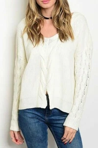 NEW Signature 8 White Sweater Sz S,M,L - Picture 1 of 2
