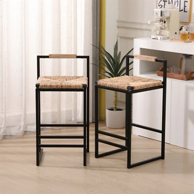 Set of 2 Bar Stools Modern Counter Height Bar Stools Kitchen Dining Chairs US - Image 1 of 4