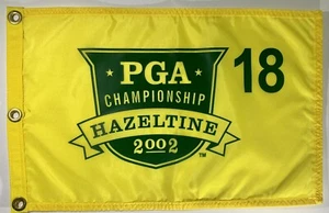 2002 Pga Championship Flag Hazeltine golf yellow pin flag - Picture 1 of 12