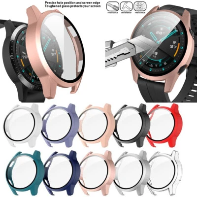 Matte Case for Huawei Watch GT 2 42MM 46MM Bumper Cover Tempered Glass Protector - Image 1 of 4