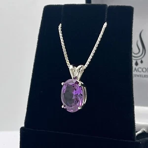 Oval Cut Alexandrite Sterling Silver Solitaire Pendant Necklace Color Change - Picture 1 of 3
