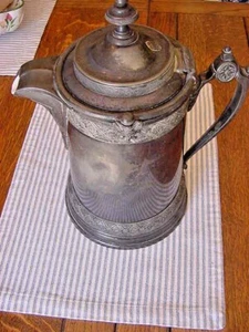 RARE 1878 ANTIQUE REED & BARTON SILVER PLATED AND PORCELAIN LINED ICE PITCHER - Picture 1 of 12