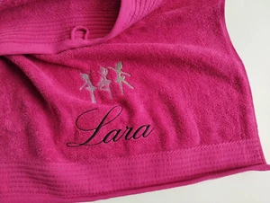 Toalla 70x140cm Nombre Bailarina Bailarinas Ballet Club de Danza Personalizada - Imagen 1 de 6