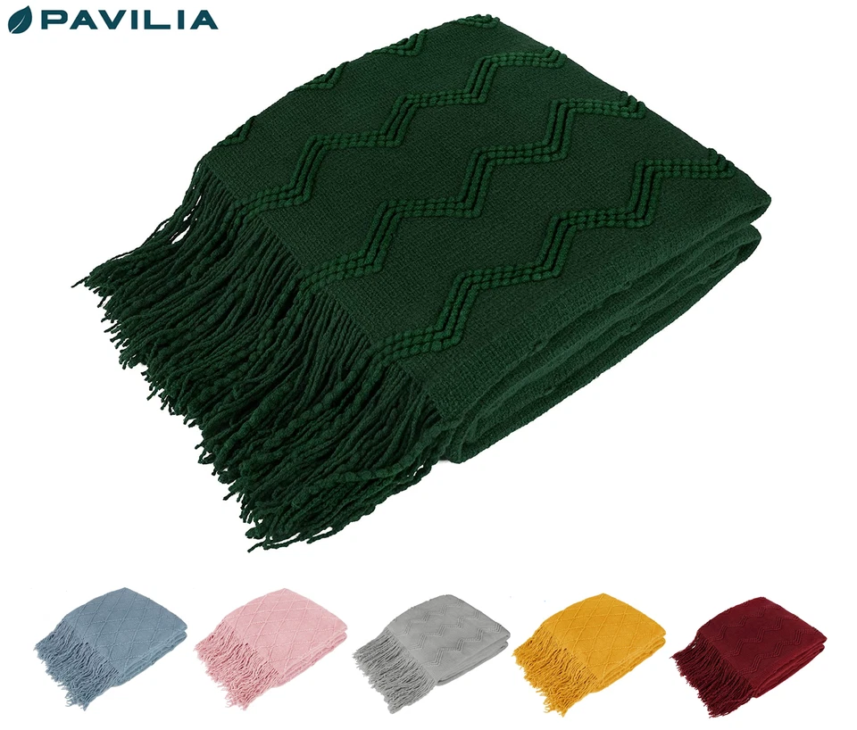 Manta decorativa con flecos para sofá cama sofá manta tejida de textura suave Foto 1 de 1