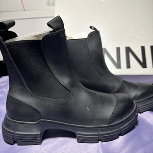 Ganni recycled rubber chelsea ankle  EU 36 Women Black Ganni City Boots A1063 - Picture 1 of 18