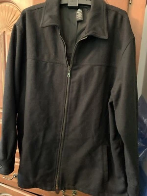 Chaqueta negra BRANDINI Le Collezioni Woolmark 100 % lana cremallera talla grande Foto 1 de 4