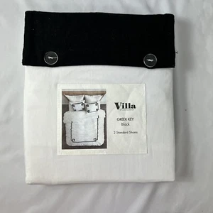 Villa Noble Excellence Standard Shams Greek Key Black 20X26 Cotton Shell - Picture 1 of 8
