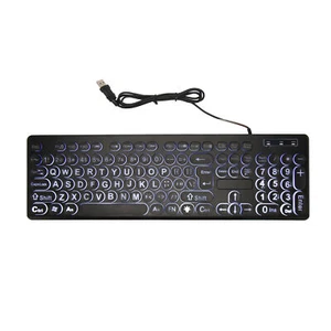 Backlit Large Print Keyboard Light Up Keyboard USB Wired Lighted GHB - Picture 1 of 23
