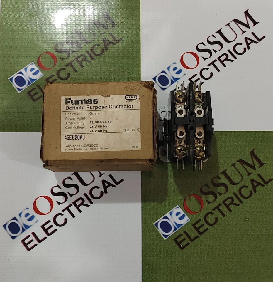 FURNAS 45EG20AJ MAGNETIC CONTACTOR 20A 2POLE VOLTAGE 24VAC FREE FAST SHIPPING - Image 1 of 4