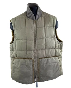 VTG Tempco Vest Sz ML Medium Long Goose Down Puffer Reversible Talon Zipper USA - Picture 1 of 14