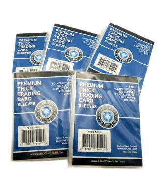 (500) CSP Premium Thick Trading Card Sleeves (5 Packs) Extra Thick Sports Cards - Image 1 of 2