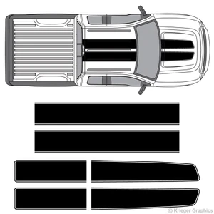 EZ Rally Racing Stripes 3M Vinyl Stripe Decals for Ford F-150 F-250 F-350 - Picture 1 of 7