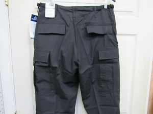 Pantalone Cargo Nero Ripstop BDU 100% Cotone Bottoni Fly Propper Internationa - Foto 1 di 11
