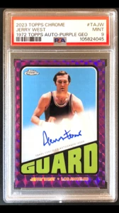 2023 Topps Chrome Jerry West Auto Purple Geometric PSA 9 Mint - Picture 1 of 6