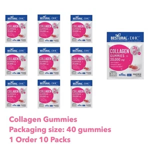 10Packs BESTURAL x DHC Collagen Gummies Nourish Bone & Skin Reduce Ance Wrinkles - Picture 1 of 5