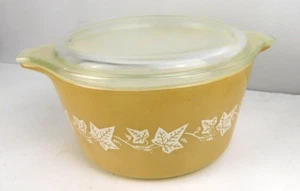 Vtg USA Pyrex 1960-61 SANDLEWOOD Casserole Dish 1 Quart w/Lid MCM Corning RARE - Picture 1 of 14
