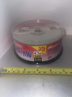 New Sealed! Memorex 4.7GB 2.4x 120 Minutes DVD+RW (25-Pack Spindle) Blank Media - Image 1 of 4