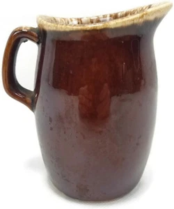 Vintage Hull Oven Proof Brown Drip Creamer Pitcher 4 1/2 in. Tall Made in USA - Picture 1 of 9