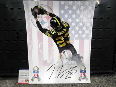 Foto firmada 11x14 Joe Haden Salute to Service Pittsburgh Steelers con certificado de autenticidad PSA Foto 1 de 2