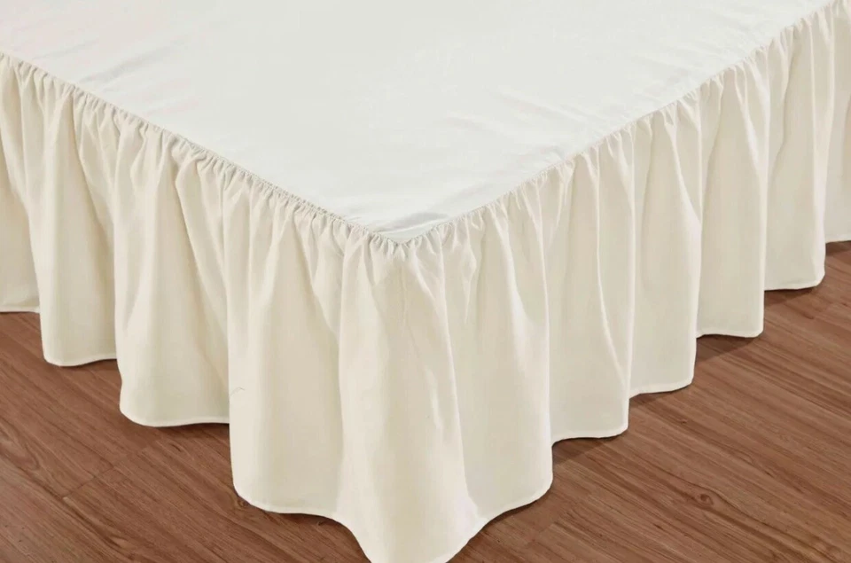 床裙国王尺寸荷叶边分角象牙色 — 第 1/1 张图片