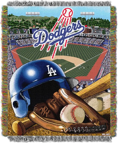 Los Angeles Dodger Woven Tapestry Blanket (Homefield Advantage) OFFICIAL MLB Cover