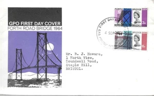 1964 Forth Road Bridge (ord), GPO FDC, Philatelic Bureau SpHS - Picture 1 of 1