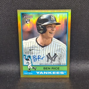 2025 Topps Heritage cromo Ben Rice refractor de oro automático #/50 BCA-BR Yankees - Imagen 1 de 2