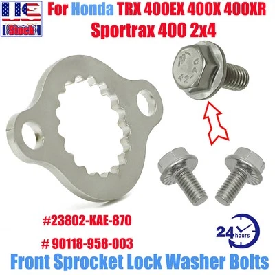 Front Sprocket Lock Washer Bolts For Honda TRX 400EX XR400R XR400 XR 400R 400 EX - Image 1 of 4