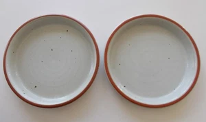 2 Dansk 9 5/8" Dinner Plates Speckled Ruststone w/Rust Band Niels Refsgaard - Picture 1 of 6