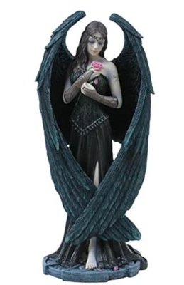8.75 Inch Fantasy Figure Tattooed Fallen Angel Rose Objet D'Art Gift - Image 1 of 3